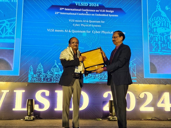 VLSI Society of India honors BITS Pilani VC at ICVD Kolkata 2024.  BITS Pilani VC Ramgopal Rao  BITS Pilani VC Prof. Ramgopal Rao honored with VLSI Lifetime Achievement Award 2024.