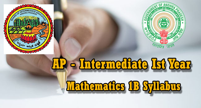 Andhra Pradesh: Intermediate 1st Year Mathematics 1B TM Syllabus 