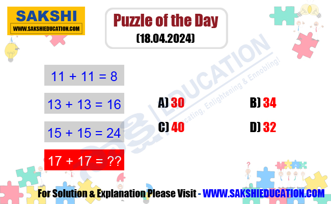 Puzzle of the Day  missing numberpuzzles  sakshieducation daily puzzles