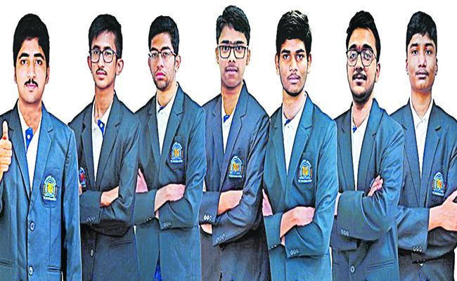 Three successful Telangana students celebrating their ranks  JEE Main Results 2024 Toppers  Hyderabad students excel in JEE Main with top national ranks
