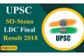 UPSC SO Steno LDC Final Result 2018