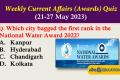 Weekly Current Affairs (Awards) Quiz