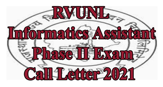 RVUNL Informatics Assistant Phase II Call Letter