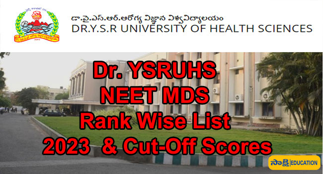 Dr. YSR University of Health Sciences MDS Ranks