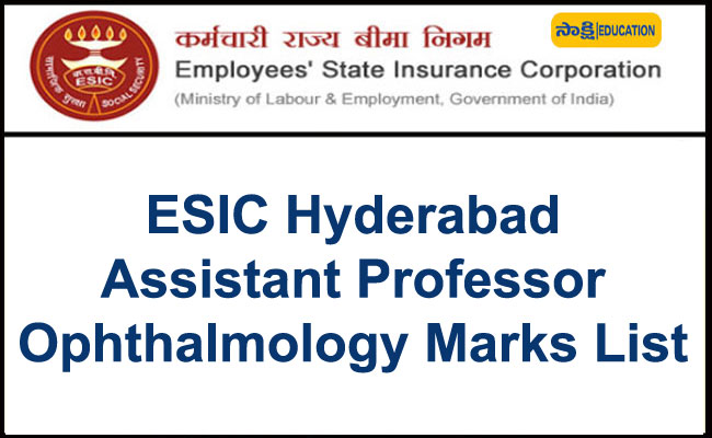 ESIC Hyderabad Assistant Professor Ophthalmology