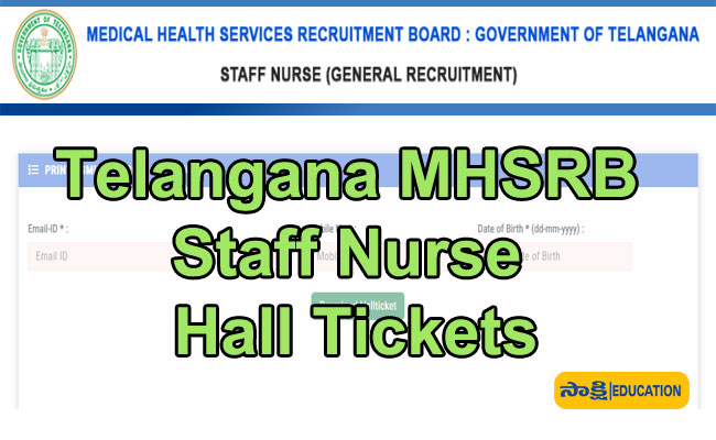 TS MHSRB Staff Nurse Hall Tickets