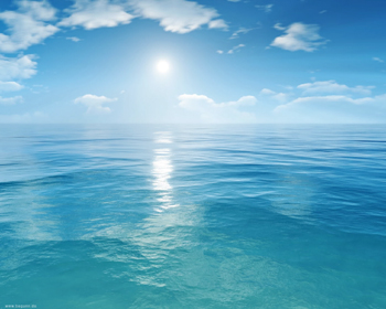 The skies and oceans are both blue, but for different reasons