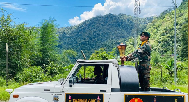 Swarnim Vijay Varsh Victory Flame arrived Dahung in Arunachal Pradesh