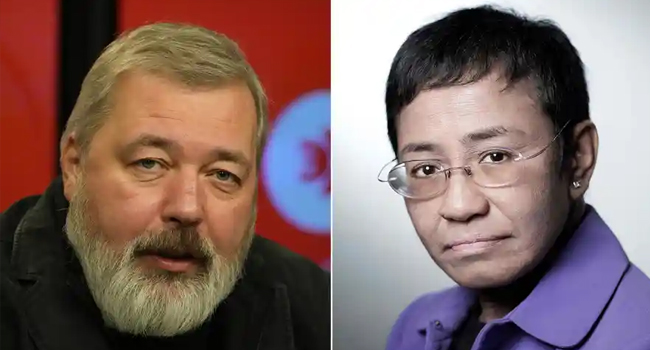 Journalists Maria Ressa, Dmitry Muratovwin Nobel Peace Prize