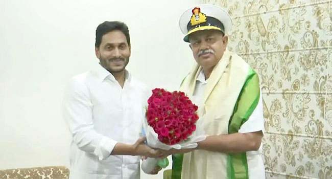 CM Jagan with Navy Officer