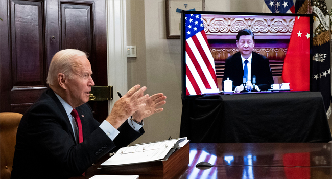 U.S. President Joe Biden virtually meets with China President XiJinping
