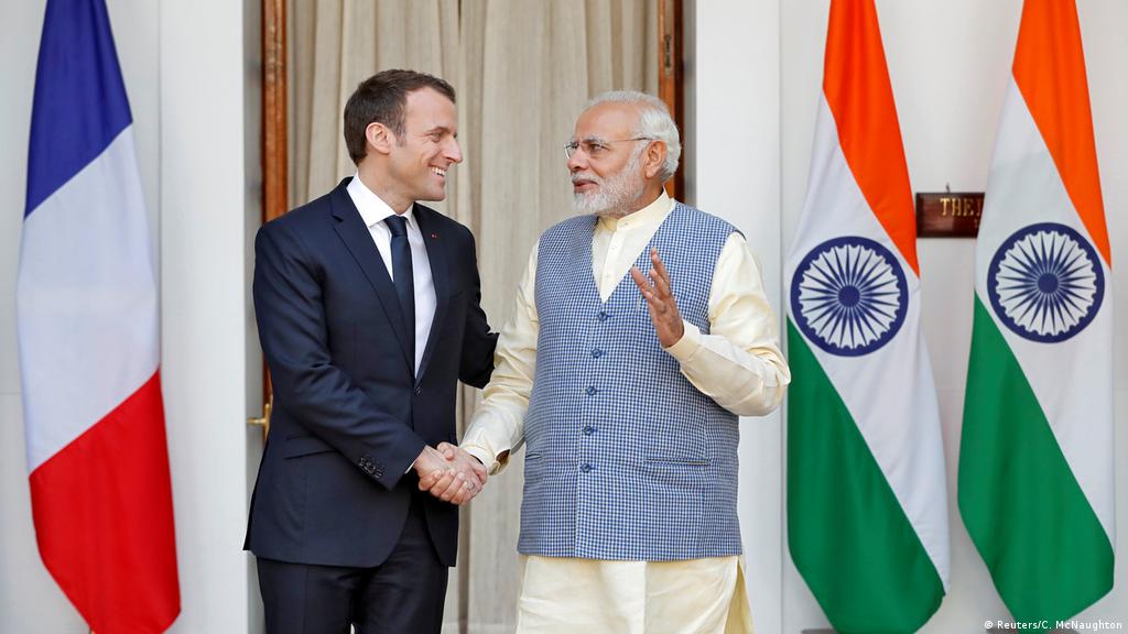 French President Emmanuel Macron & India PM Modi