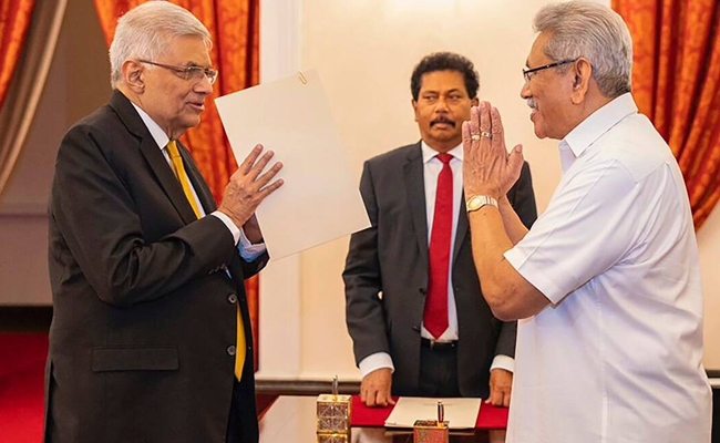 Ranil Wickremesinghe takes over as Prime Minister of Sri Lanka