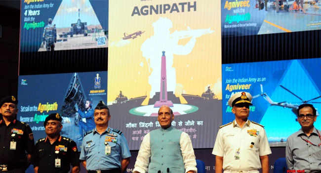 Defence Minister Rajnath Singh introduces the Agnipath scheme