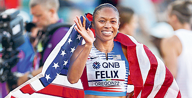 Allyson Felix caps track career with 30th medal