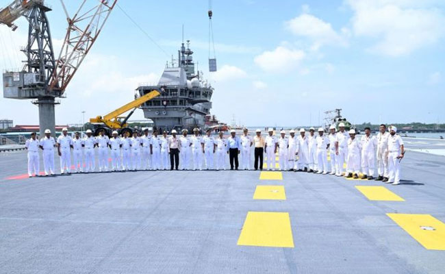 India's first Indigenous Aircraft Carrier INS Vikrant handed over to Indian Navy