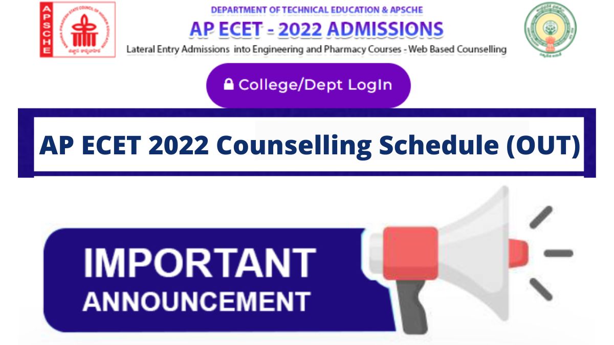 AP ECET-2022 Counselling Schedule