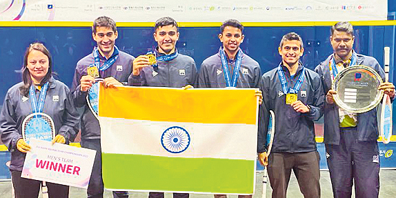 India men's squash team wins maiden gold