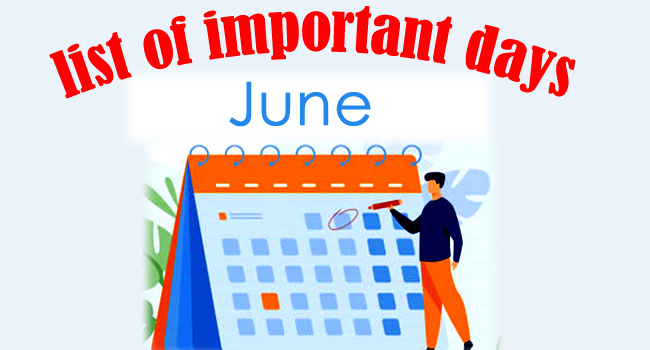 June - International & National Important Days