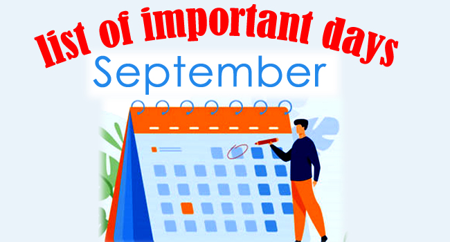 September - International & National Important Days