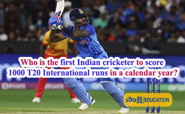 Who is the first Indian cricketer to score 1000 T20 International runs in a calendar year?