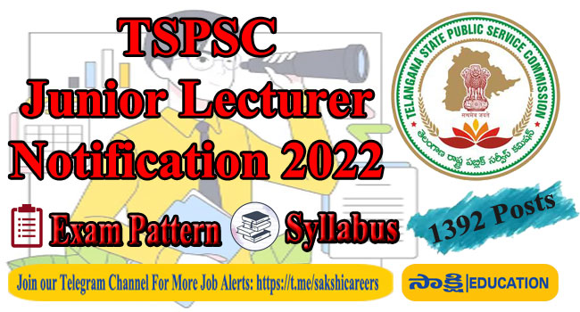 TSPSC 1392 Junior Lecturer Posts Exam Pattern & Syllabus