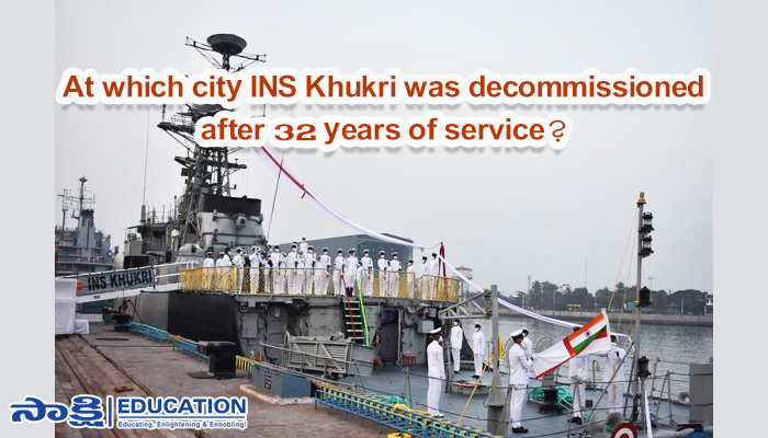 At which city INS Khukri was decommissioned after 32 years of service?