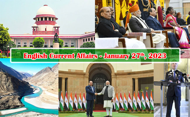 27th January, 2023 Current Affairs