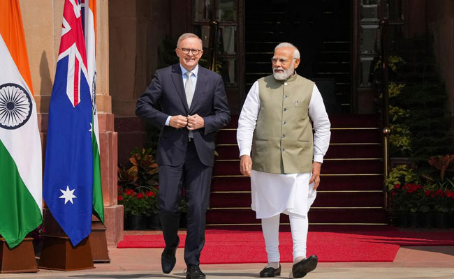 PM Modi and his Australian counterpart Anthony Albanese hold talks in New Delhi