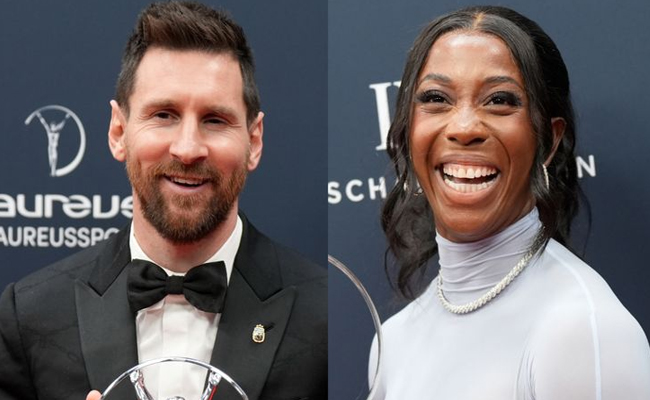 Lionel Messi and Shelly Ann Fraser Pryce 