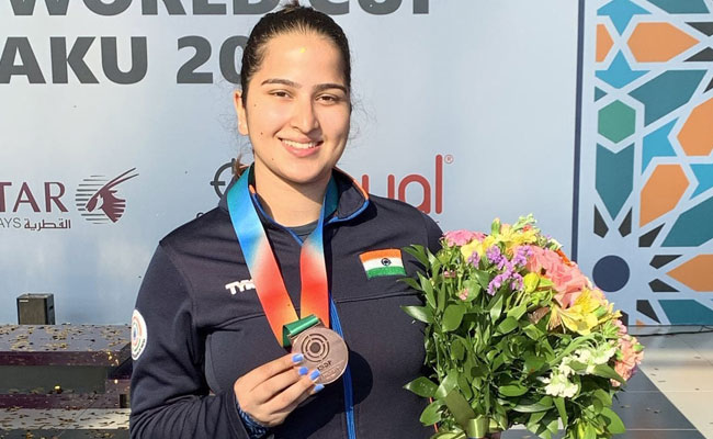 ISSF World Cup: India’s Rhythm Sangwan wins bronze medal in Women’s 10 metre air pistol event in Baku