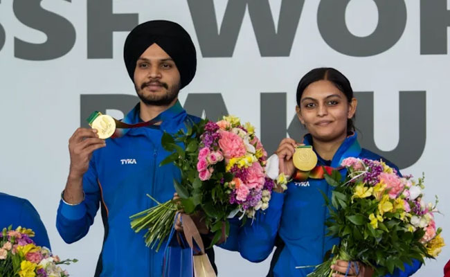 ISSF World Cup: Indian pair Divya TS and Sarabjot Singh win gold in 10m air pistol mixed team event