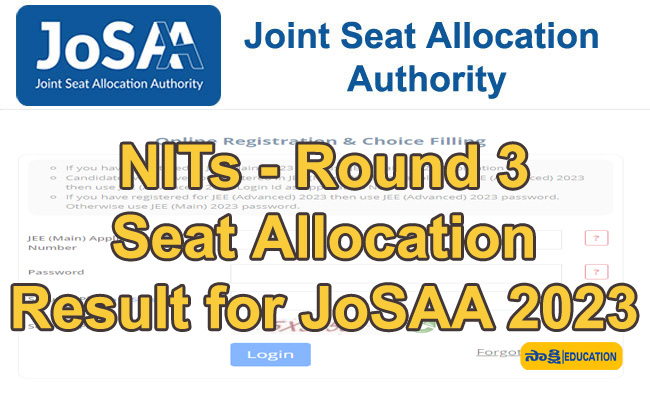NITs-Round 3 Seat Allocation Result for JoSAA 2023