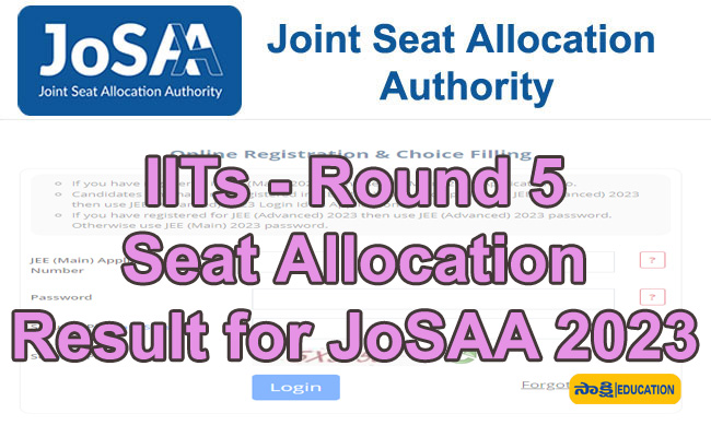 IITs-Round 5 Seat Allocation Result for JoSAA 2023