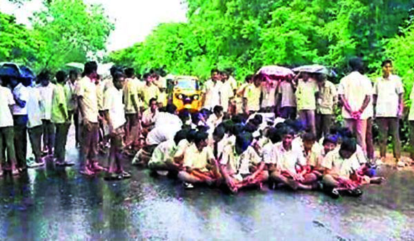 gurukul school students protested on principal