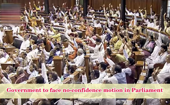 Government to face no-confidence motion in Parliament