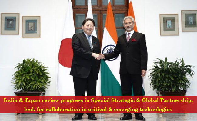 India & Japan review progress in Special Strategic & Global Partnership; look for collaboration in critical & emerging technologies