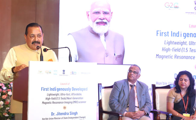 Union Minister Dr Jitendra Singh launches India’s first Indigenously developed, Affordable, lightweight, Ultrafast, High Field (1.5 Tesla), Next Generation Magnetic Resonance Imaging (MRI) Scanner in New Delhi