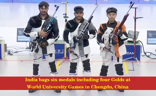 India bags six medals including four Golds at World University Games in Chengdu, China