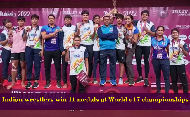 Indian wrestlers win 11 medals at World u­17 championships