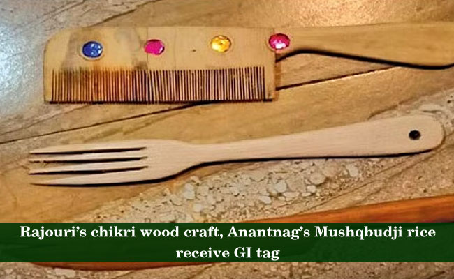 Rajouri’s chikri wood craft, Anantnag’s Mushqbudji rice receive GI tag