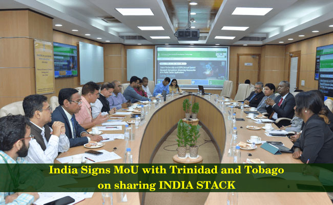 India Signs MoU with Trinidad and Tobago on sharing INDIA STACK