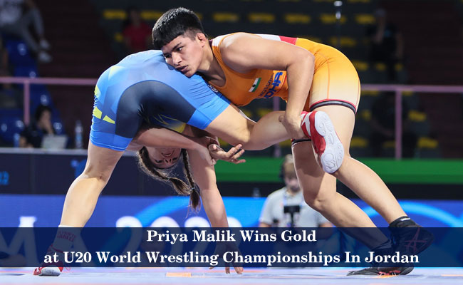 Priya Malik Wins Gold at U20 World Wrestling Championships In Jordan