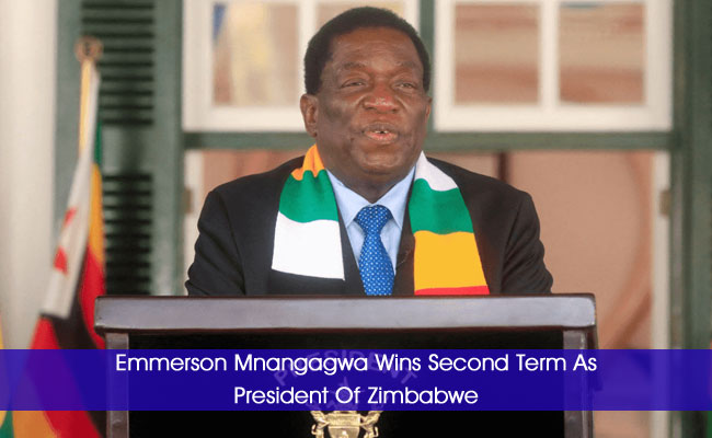 Emmerson Mnangagwa Wins Second Term As President Of Zimbabwe