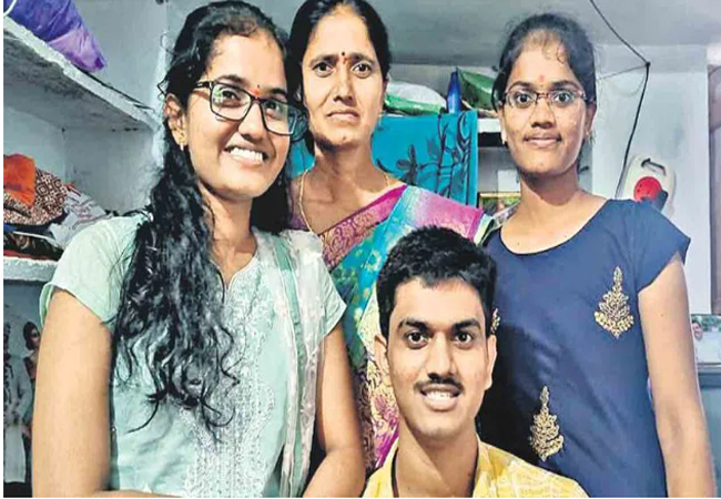 Talented students pursue dreams at medical academy. ,NEET Rankers Success Stories in Telugu, Three medical seats secured in one household.