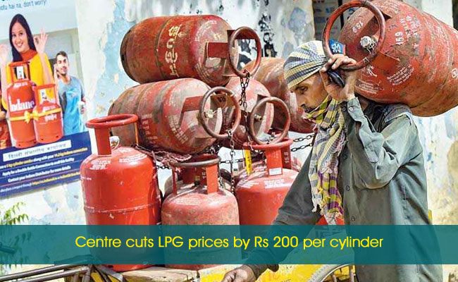 Centre cuts LPG prices by Rs 200 per cylinder