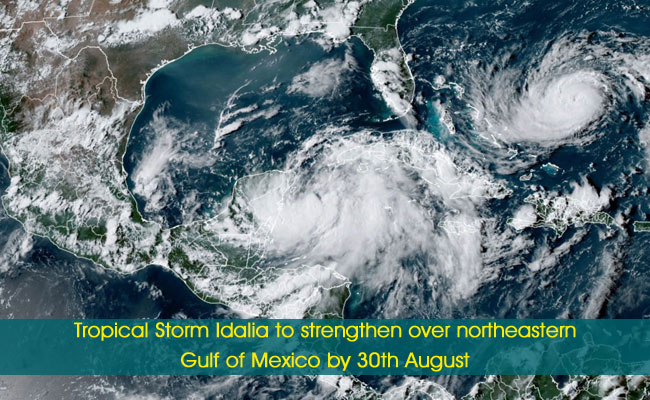 Tropical Storm Idalia to strengthen over northeastern Gulf of Mexico by 30th August