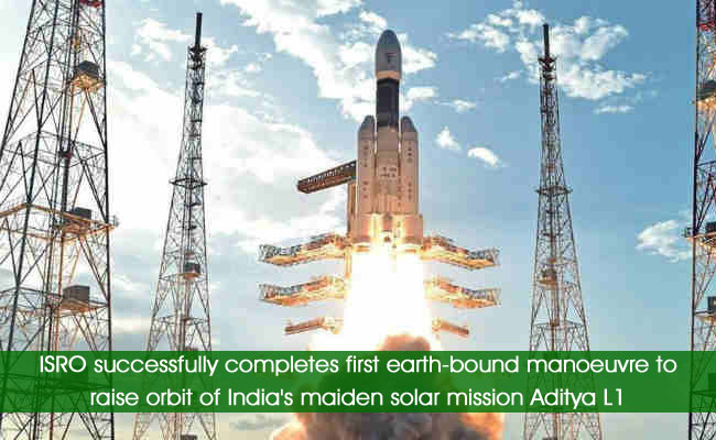 ISRO successfully completes first earth-bound manoeuvre to raise orbit of India's maiden solar mission Aditya L1