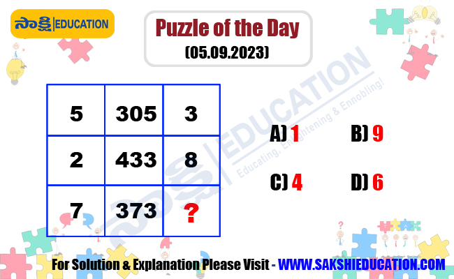 Puzzle of the Day (05.09.2023), Sakshi puzzles ,Daily updates, Skill development