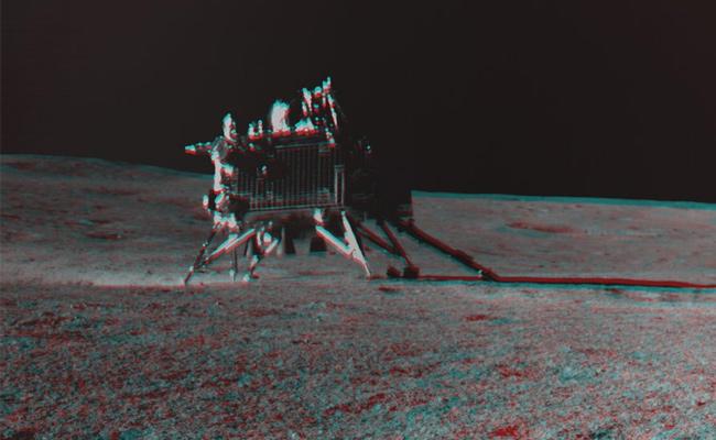 Vikram Lander 3D Image, ISRO's 3D print, Moon landing scene